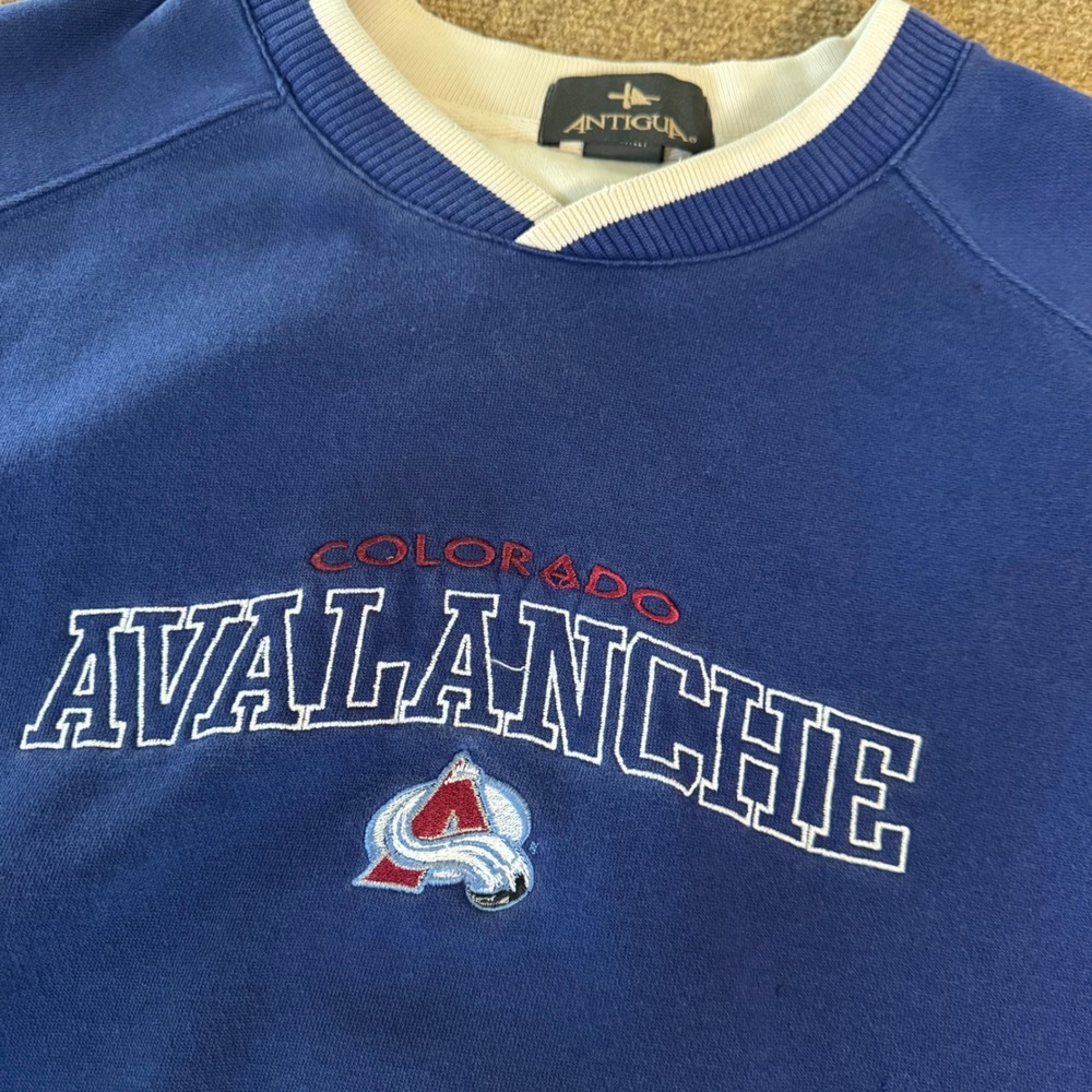 Vintage Colorado Avalanche Antigua Mens Large Pullover Crewneck Embroidered